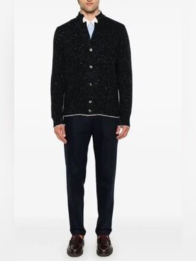 Eleventy Speckle Knit Men's Button-Front Knit Sweater Cardigan‎